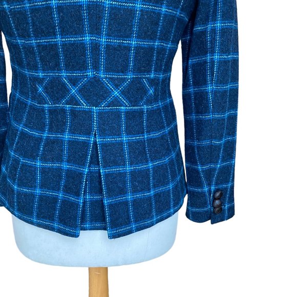 Talbots Wool Plaid Duck Blazer Preppy Riding Academia Countryside Old Money-4 - Picture 13 of 16